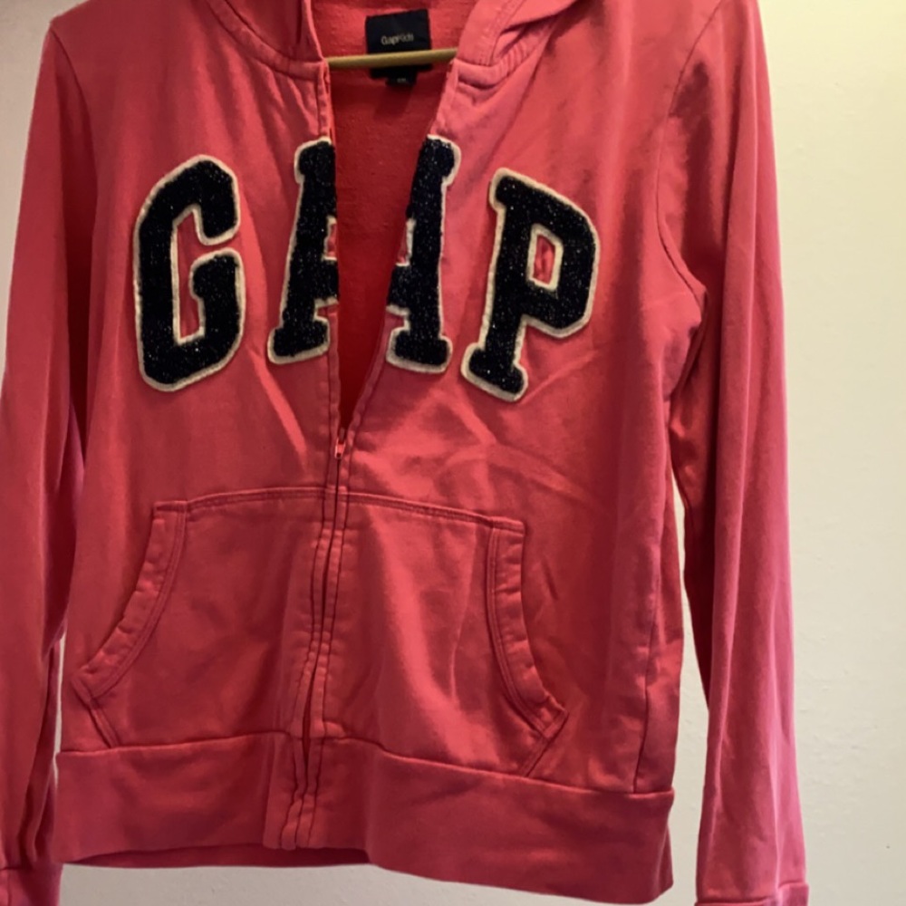 glitter gap zip up sweater